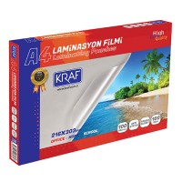 Kraf 2120 Laminasyon Filmi Parlak A4 100 Micron 100 lü